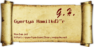Gyertya Hamilkár névjegykártya